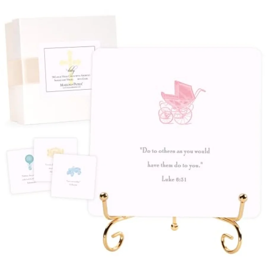 Maison De Papier Bible Verse Quote Cards with Easel, 24 Oversized Religious Verses on Premium Cardstock, Christian Nursery Decor
Maison De Papier Bible Verse Quote Cards with Easel, 24 Oversized Religious Verses on Premium Cardstock, Christian Nursery Decor