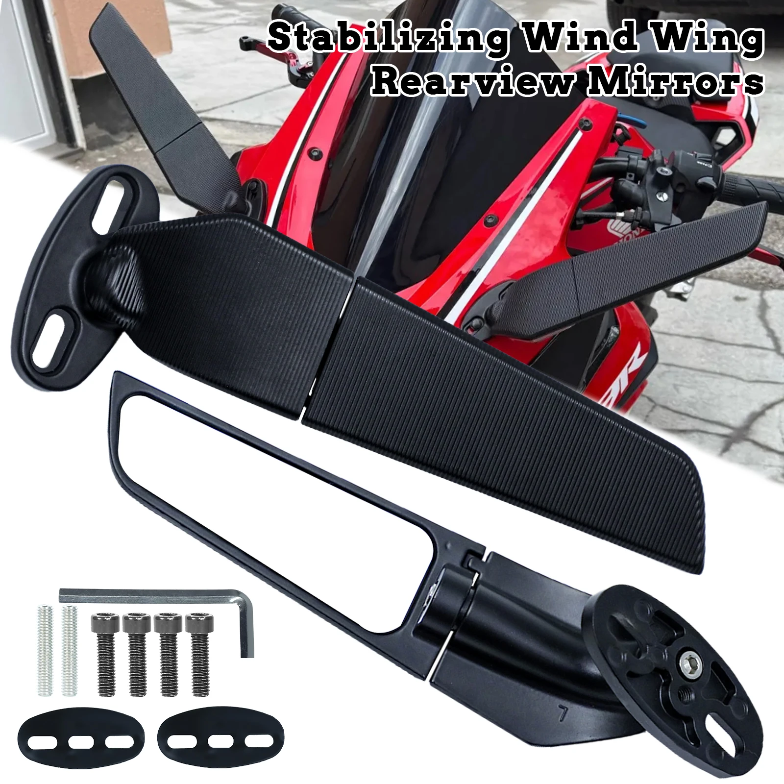 Universal Motorcycle Wind Wing Rearview Mirror For Kawasaki Yamaha Honda Moto Side Wing Mirrors Rotatable Adjustment Side Mirror
Universal Motorcycle Wind Wing Rearview Mirror For Kawasaki Yamaha Honda Moto Side Wing Mirrors Rotatable Adjustment Side Mirror