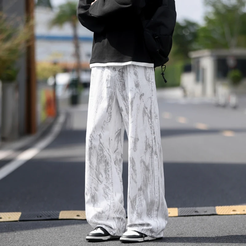 Джинсы Мужские классические прямые джинсы Белые джинсовые брюки с принтом тай-дай Унисекс Модные повседневные брюки Уличная одежда Стиль хип-хоп Промытые
Джинсы Мужские классические прямые джинсы Белые джинсовые брюки с принтом тай-дай Унисекс Модные повседневные брюки Уличная одежда Стиль хип-хоп Промытые