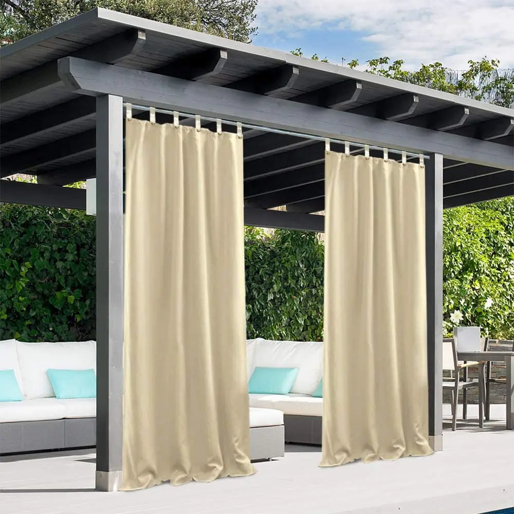 Beige Polyester Novelty 50 in. W x 96 in. L Thermal Tie Top Outdoor Blackout Curtain
Beige Polyester Novelty 50 in. W x 96 in. L Thermal Tie Top Outdoor Blackout Curtain
