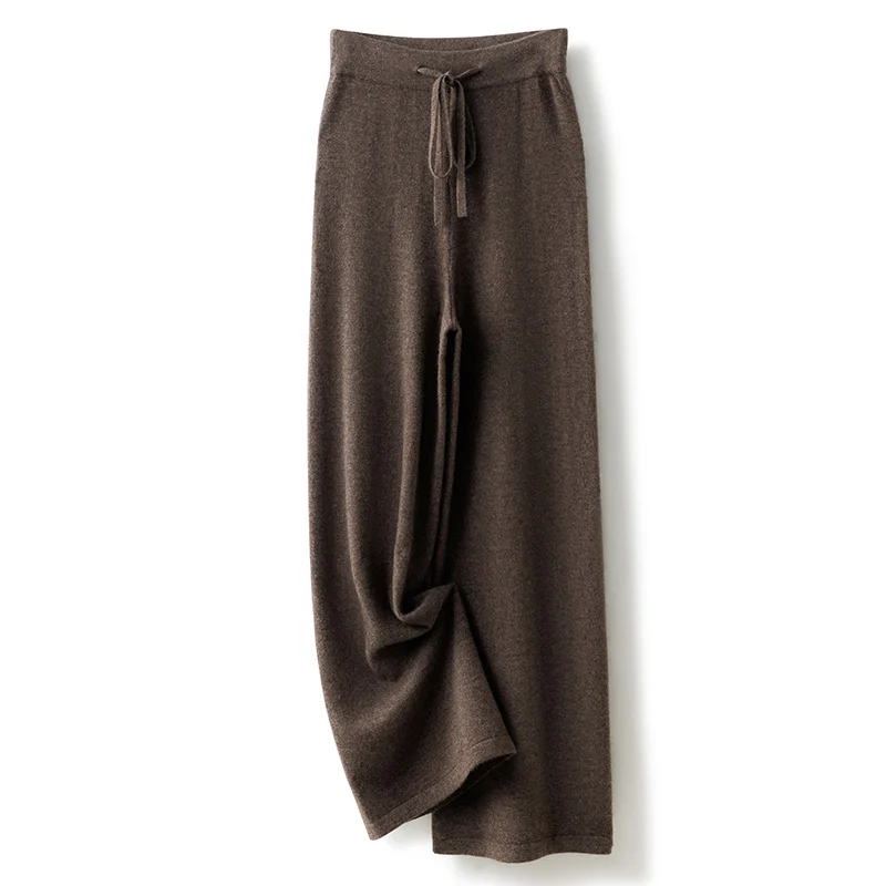 2023 Autumn Winter New Women 100% Cashmere Pants Soft Comfortable High-Waist Knit Trousers Female Casual Loose Wide Leg Pants
2023 Autumn Winter New Women 100% Cashmere Pants Soft Comfortable High-Waist Knit Trousers Female Casual Loose Wide Leg Pants
