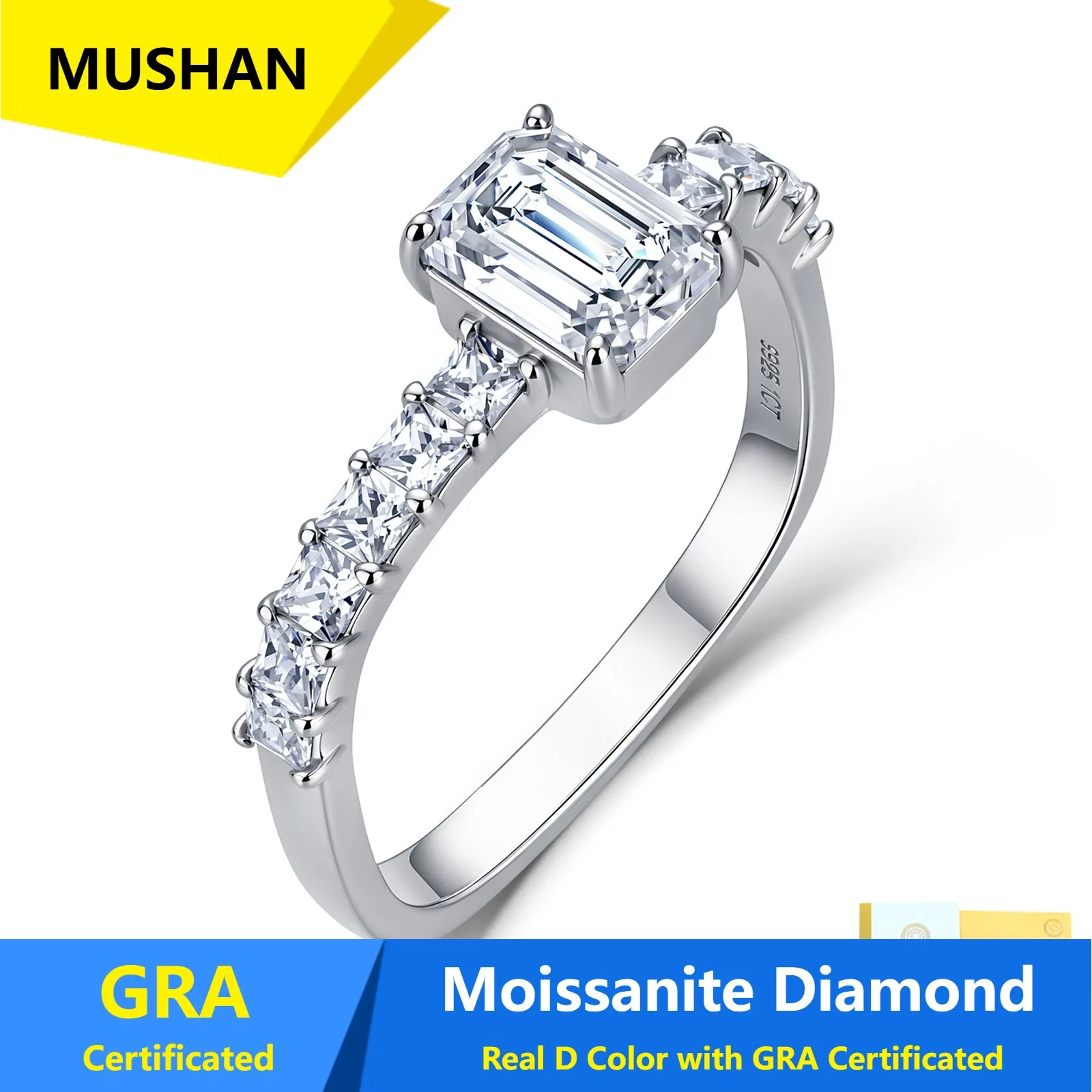 MUSHAN Luxury Jewelry 925 Sterling Silver Ring Band Women GRA Certificated Moissanite Diamond Emerald D Color Rings Fine Jewelry
MUSHAN Luxury Jewelry 925 Sterling Silver Ring Band Women GRA Certificated Moissanite Diamond Emerald D Color Rings Fine Jewelry