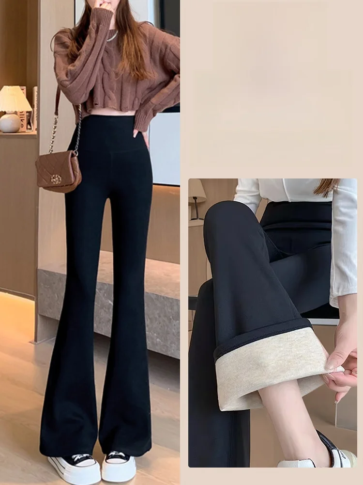 High Waist Bell Bot Yoga Pants Women's Autumn Winter Fce Lined Micro Flared arkskin Pants Casual Slimming Trousers
High Waist Bell Bot Yoga Pants Women's Autumn Winter Fce Lined Micro Flared arkskin Pants Casual Slimming Trousers