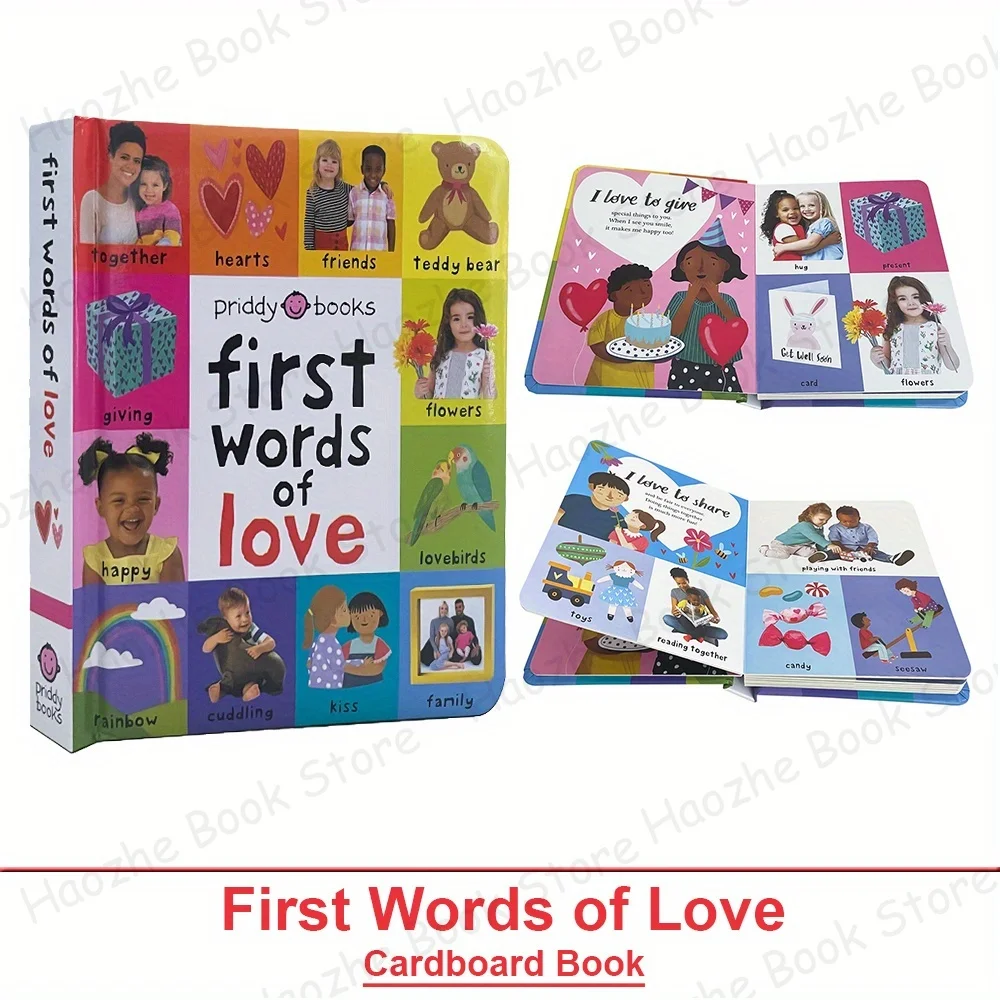 Английская картонная книга «Первые слова любви» для детей, учебные пособия по английскому языку, словарное здание, чтение перед сном 
Английская картонная книга «Первые слова любви» для детей, учебные пособия по английскому языку, словарное здание, чтение перед сном