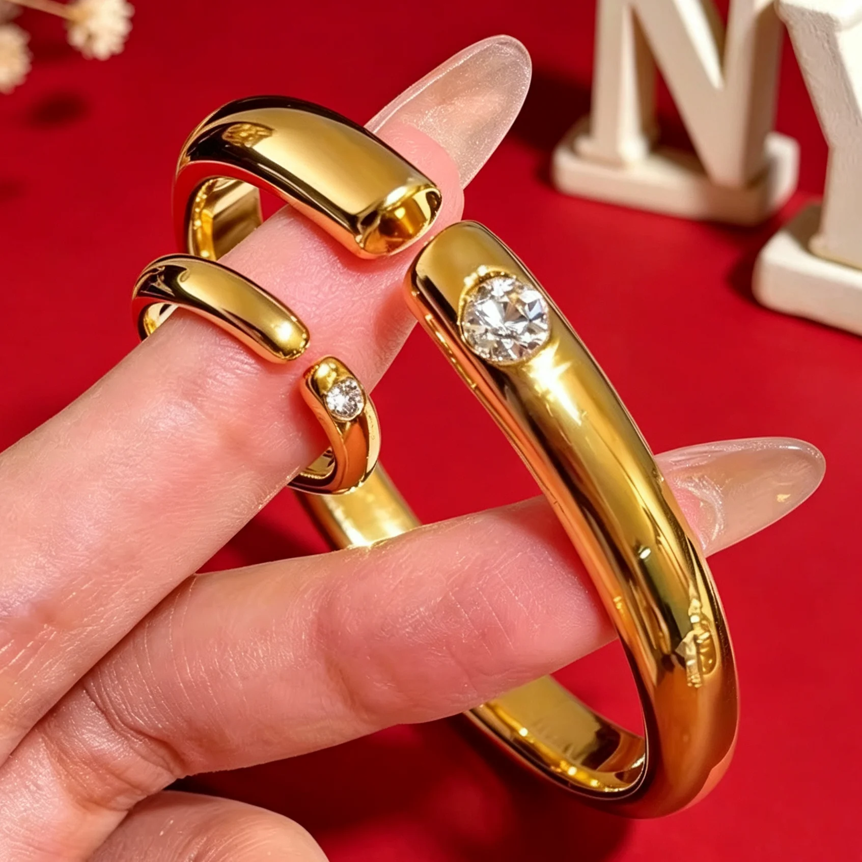 Gold Shop Same Style 9999 24K Real Gold Women's Gold Ring with Adjustable Opening Zircon Girlfriend Gift Sexy Party Beautiful J
Gold Shop Same Style 9999 24K Real Gold Women's Gold Ring with Adjustable Opening Zircon Girlfriend Gift Sexy Party Beautiful J
