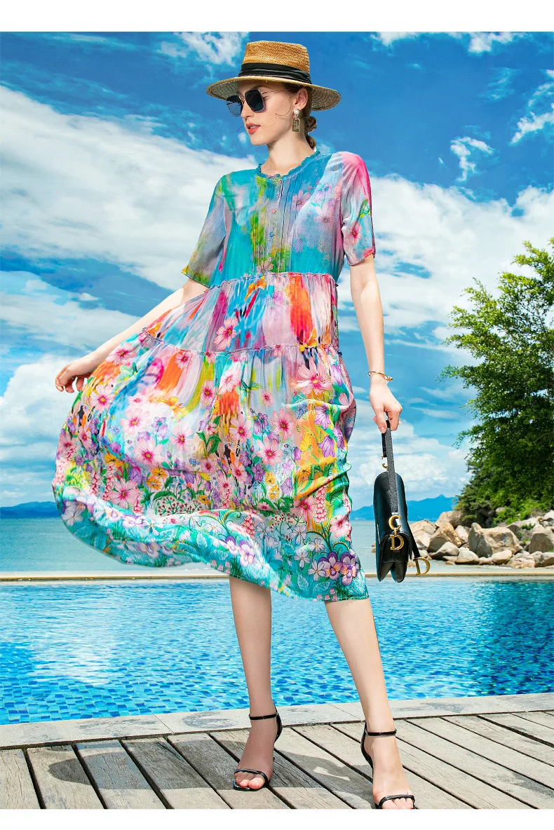 Boho Ladies Print Floral Silk Midi 2023 Korean Version Retro Casual Party Dress Spring Summer New Light Elegant Beach Sun
Boho Ladies Print Floral Silk Midi 2023 Korean Version Retro Casual Party Dress Spring Summer New Light Elegant Beach Sun