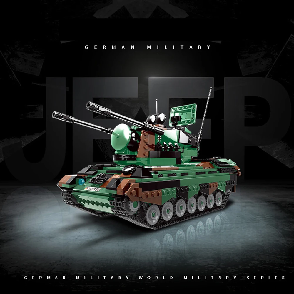 Modern Military Germany Flakpz Gepard Building Block Ww2 Cheetah Self-Propelled Antiaircraft Gun Vehicle Batisbrick Brick Toy
Modern Military Germany Flakpz Gepard Building Block Ww2 Cheetah Self-Propelled Antiaircraft Gun Vehicle Batisbrick Brick Toy