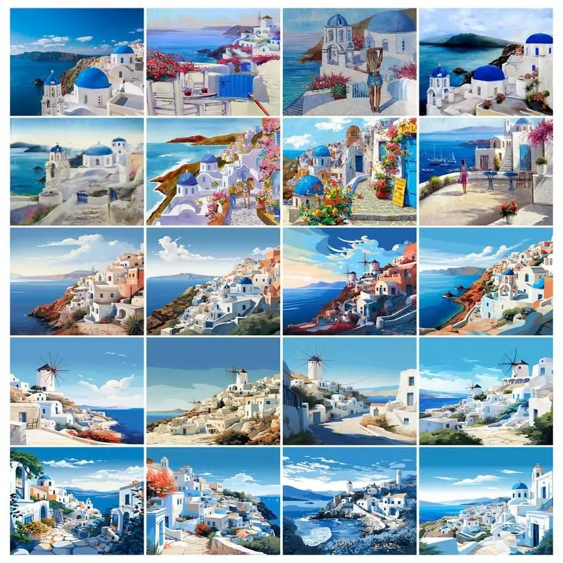 GATYZTORY Diy Paint By Numbers With Frame Santorini Landscape Picture Hand Painting Acrylic Paint On Canvas Seascape For Home De
GATYZTORY Diy Paint By Numbers With Frame Santorini Landscape Picture Hand Painting Acrylic Paint On Canvas Seascape For Home De