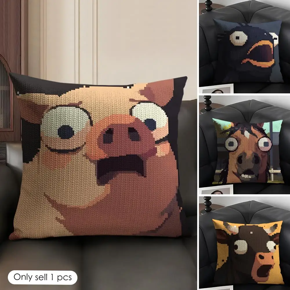 Funny Pixel Animals Cute Cushion Cover Natural Linen Organic Fabric Double-Sided Printing Breathable Perfect Gift For Decor
Funny Pixel Animals Cute Cushion Cover Natural Linen Organic Fabric Double-Sided Printing Breathable Perfect Gift For Decor