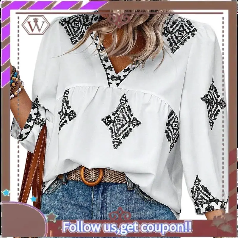 A95D-Women's Casual V Neck Floral Print Chiffon Blouses 3/4 Sleeve Boho Summer Tops Shirts
A95D-Women's Casual V Neck Floral Print Chiffon Blouses 3/4 Sleeve Boho Summer Tops Shirts