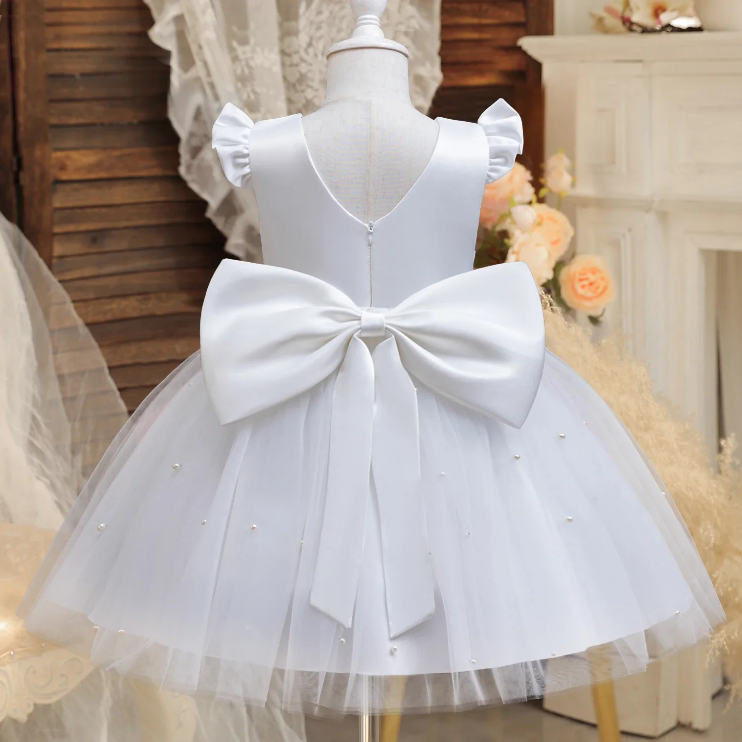 Birthday Party Dress Kids Girls Princess Bow Ball Gown Pearls Wedding Bridesmaid Mesh Dress Formal Prom Tutu Gown for 3-7Years
Birthday Party Dress Kids Girls Princess Bow Ball Gown Pearls Wedding Bridesmaid Mesh Dress Formal Prom Tutu Gown for 3-7Years