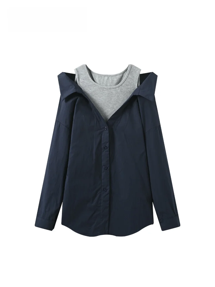 CaraCLUB plus Size One oulder Long Sve irt Women's Early Autumn New Sle Casual Patchwork Fake Two-Piece Top
CaraCLUB plus Size One oulder Long Sve irt Women's Early Autumn New Sle Casual Patchwork Fake Two-Piece Top