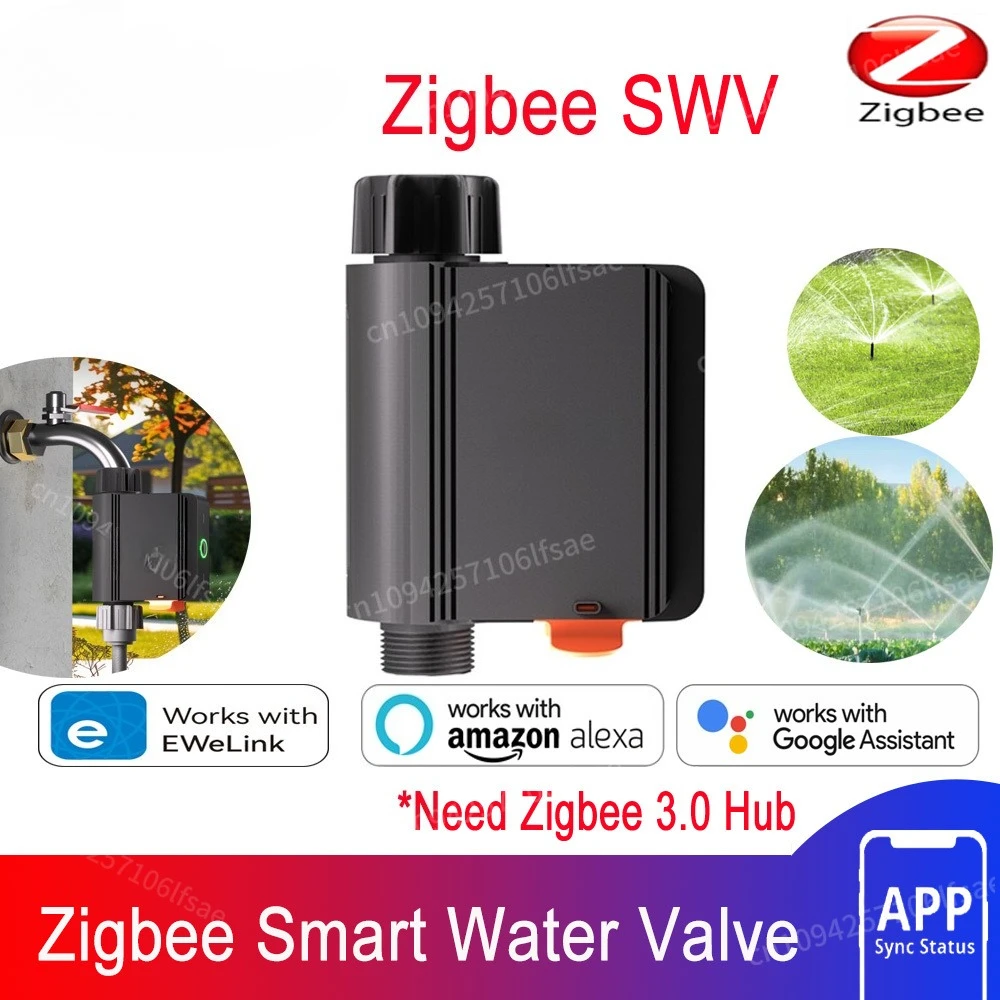 SWV Zigbee Smart Water Valve IP55 Automatic Irrigation Easy Install Remote Control Time Schedule via eWeLink Alexa Google
SWV Zigbee Smart Water Valve IP55 Automatic Irrigation Easy Install Remote Control Time Schedule via eWeLink Alexa Google