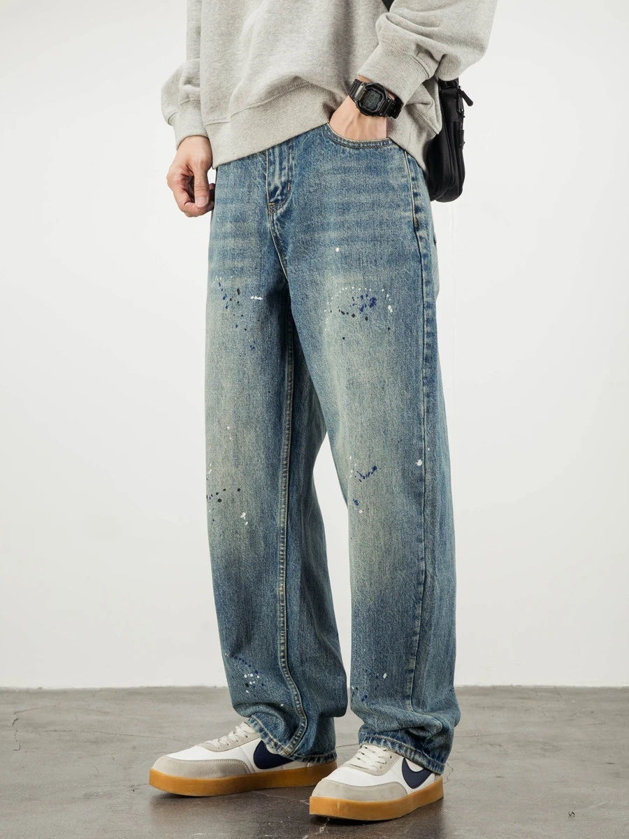 American Casual Paint Splatter Denim Jeans Men's Spring Autumn New Trendy Loose Straight Leg Versatile Waed Wide Leg Pants
American Casual Paint Splatter Denim Jeans Men's Spring Autumn New Trendy Loose Straight Leg Versatile Waed Wide Leg Pants