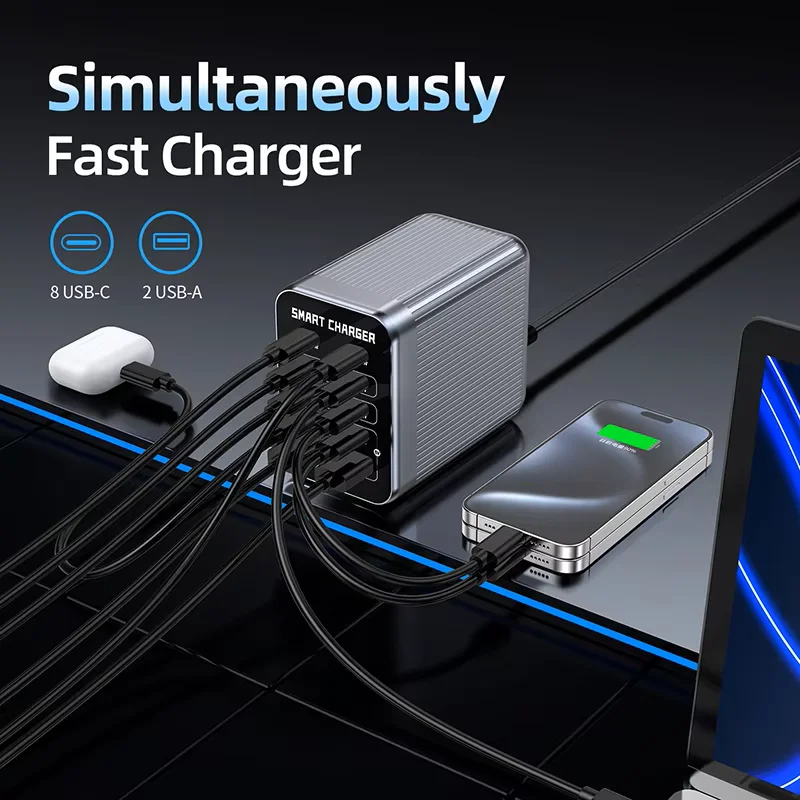 2026 New 8C2A 10-Port Charging Hub PD QC Fast Charger Multi Device Phone Tablet Laptop Desktop Station Smart Power Adapter Home
2026 New 8C2A 10-Port Charging Hub PD QC Fast Charger Multi Device Phone Tablet Laptop Desktop Station Smart Power Adapter Home