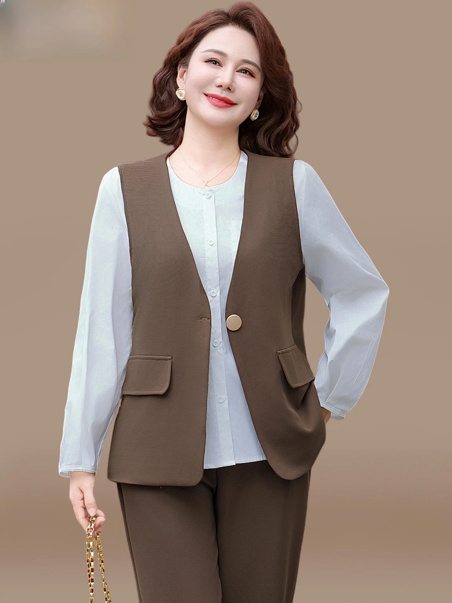 Faionable Autumn Outfit Set for Women 2025 New Sle Loose Fit Tee Piece Set with Button Detail Long Pants Single Sve Top
Faionable Autumn Outfit Set for Women 2025 New Sle Loose Fit Tee Piece Set with Button Detail Long Pants Single Sve Top