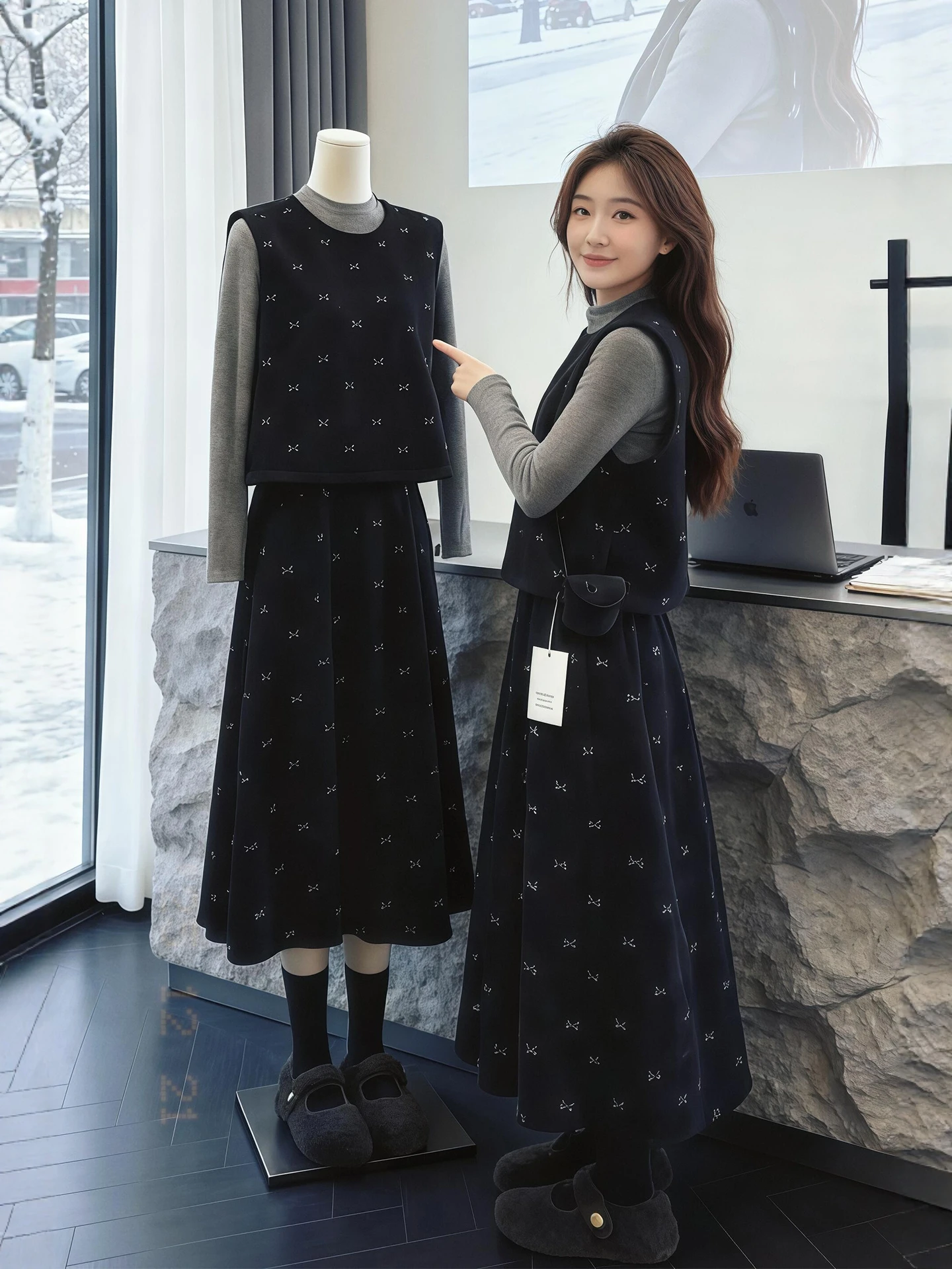 plus Size Women's Fashion Set Winter Warm Clothing Base Shirt Vest Skirt Three-Piece Set Luxury Style Casual Wear
plus Size Women's Fashion Set Winter Warm Clothing Base Shirt Vest Skirt Three-Piece Set Luxury Style Casual Wear