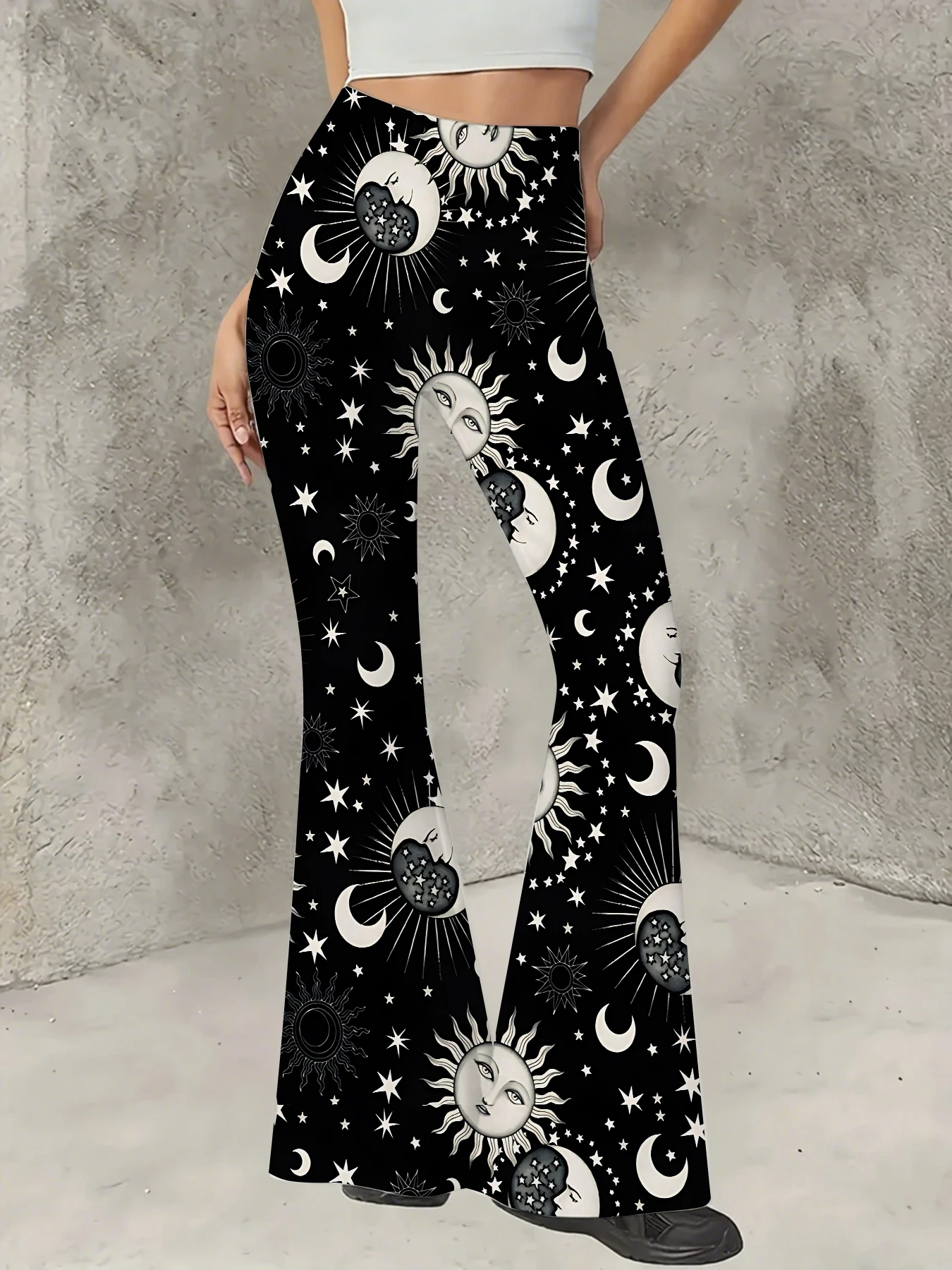 Women's Print Flare Pants Casual High Waist Knit Bell Bottom Trousers Boho
Women's Print Flare Pants Casual High Waist Knit Bell Bottom Trousers Boho