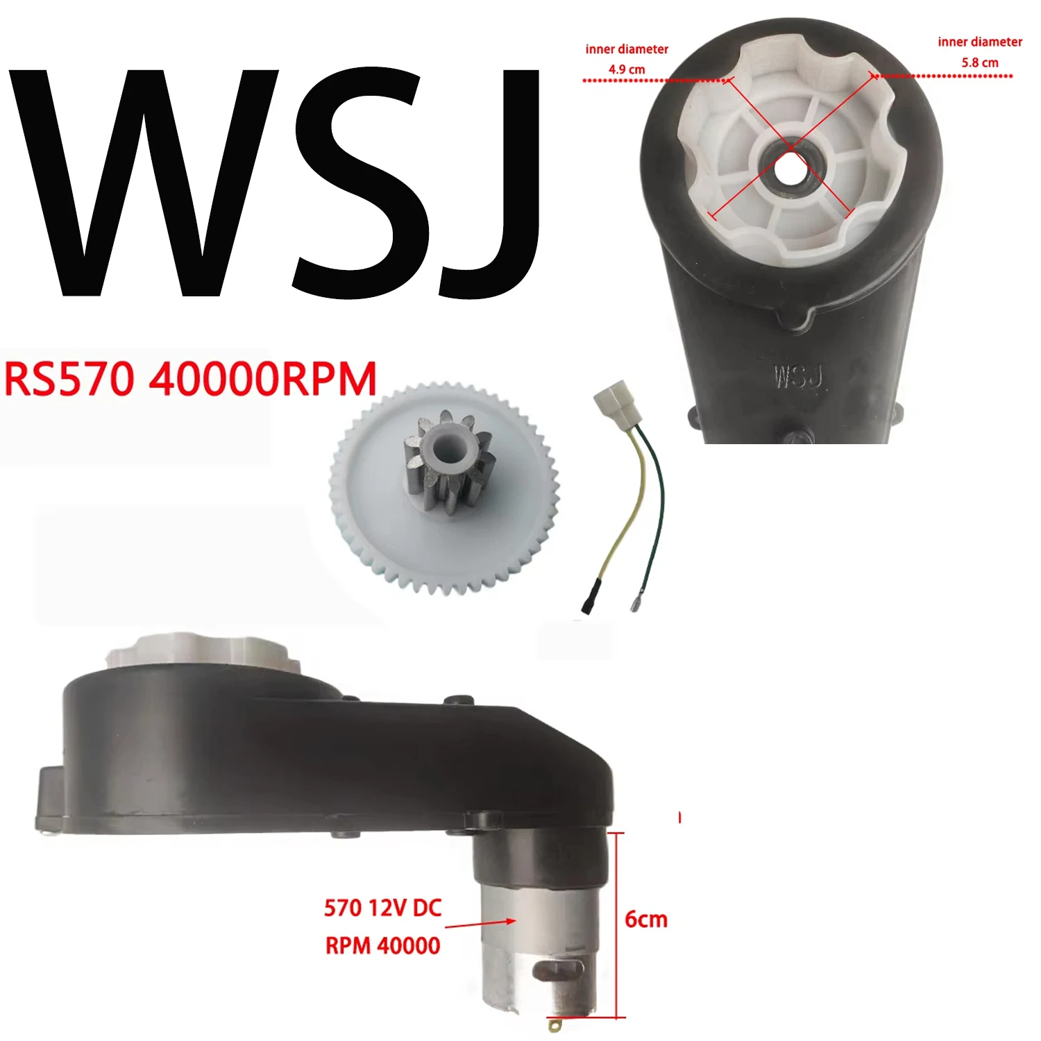 12V RS570 65W 35000RPM 40000RPM High-Speed High-Power Children Electric Ride on Car Steel Gear Motor Gearbox Engine Accessories
12V RS570 65W 35000RPM 40000RPM High-Speed High-Power Children Electric Ride on Car Steel Gear Motor Gearbox Engine Accessories