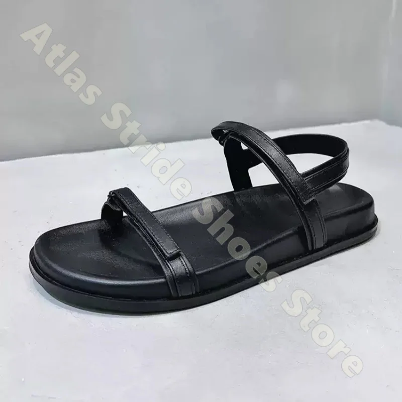 Women Black Leather Flat Sandals Two Straps Open Toe Ankle Strap Buckle Casual Summer Beach Minimalist Shoes
Women Black Leather Flat Sandals Two Straps Open Toe Ankle Strap Buckle Casual Summer Beach Minimalist Shoes
