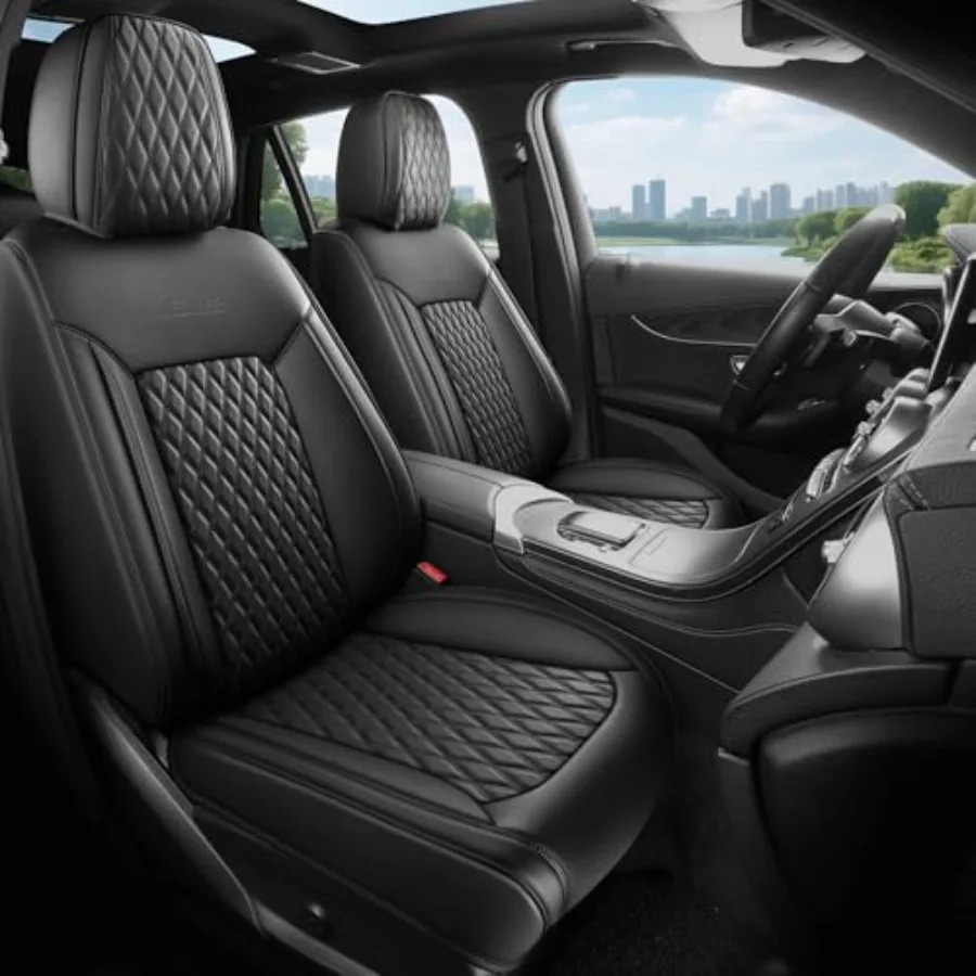 Front Car Seat Covers 2PCS Universal Fit 3D Design Nappa Leather Waterproof Car Seat Protector Cushion Style1 Black
Front Car Seat Covers 2PCS Universal Fit 3D Design Nappa Leather Waterproof Car Seat Protector Cushion Style1 Black