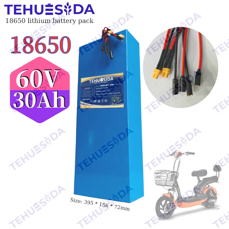 60V 16S10P 30Ah 18650 Lithium Battery Pack with Built-in BMS Electric Vehicle Moped Battery Suitable for Electric Motorcycles
60V 16S10P 30Ah 18650 Lithium Battery Pack with Built-in BMS Electric Vehicle Moped Battery Suitable for Electric Motorcycles