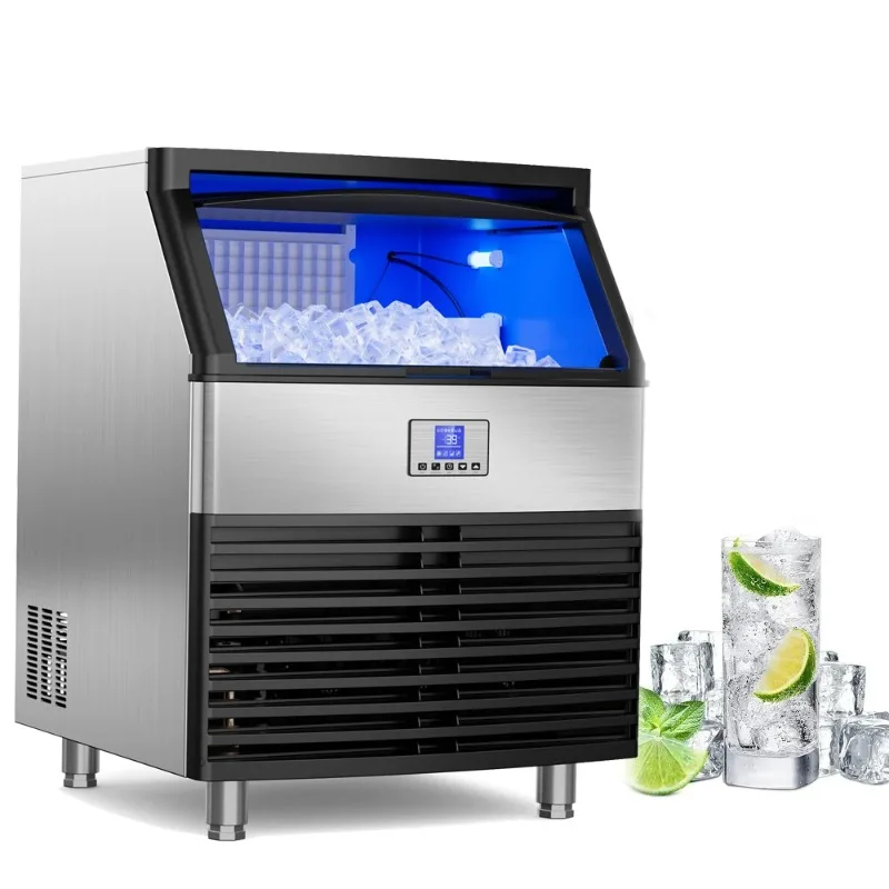 Commercial Ice Machine Under Counter Ice Machine Upgrade Compressor Large Storage Bin Freestanding Commercial Ice Maker 126 Grid
