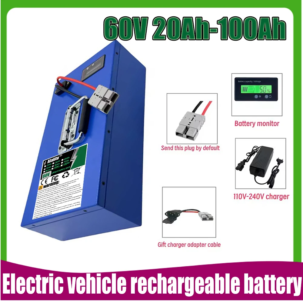 Air freight delivery, 60V 100AH 18650 lithium battery, sent within 24 hours, using 60V for all motors below 500W-3000W
Air freight delivery, 60V 100AH 18650 lithium battery, sent within 24 hours, using 60V for all motors below 500W-3000W