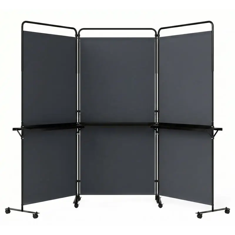3-Panel Room Divider with Shelves 6 FT Tall Folding Privacy Screen with Lockable Wheels-Gray
3-Panel Room Divider with Shelves 6 FT Tall Folding Privacy Screen with Lockable Wheels-Gray
