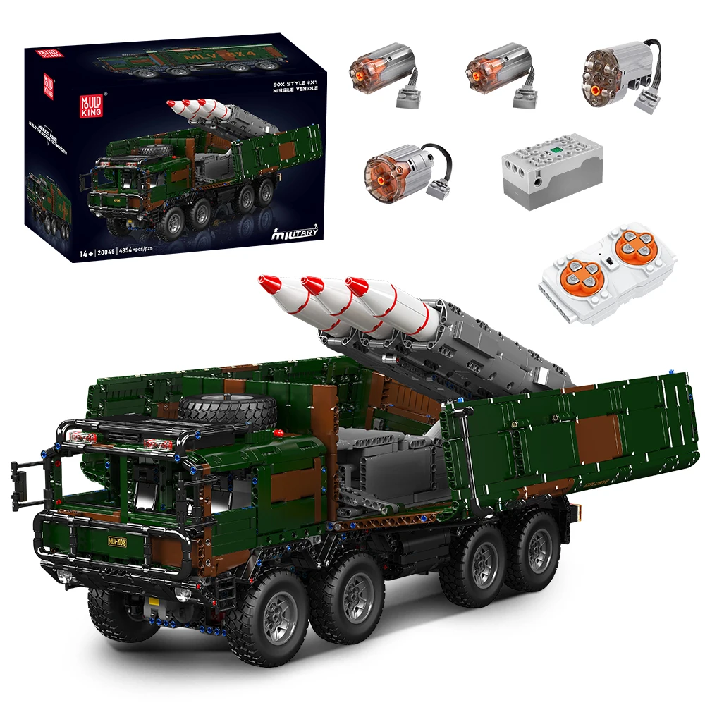 Mould King 20044/20045 Technical Car Toys The Motorized Box-style 8X4 Missile Vehicle Building Brick Set Kids Christmas Gift
Mould King 20044/20045 Technical Car Toys The Motorized Box-style 8X4 Missile Vehicle Building Brick Set Kids Christmas Gift