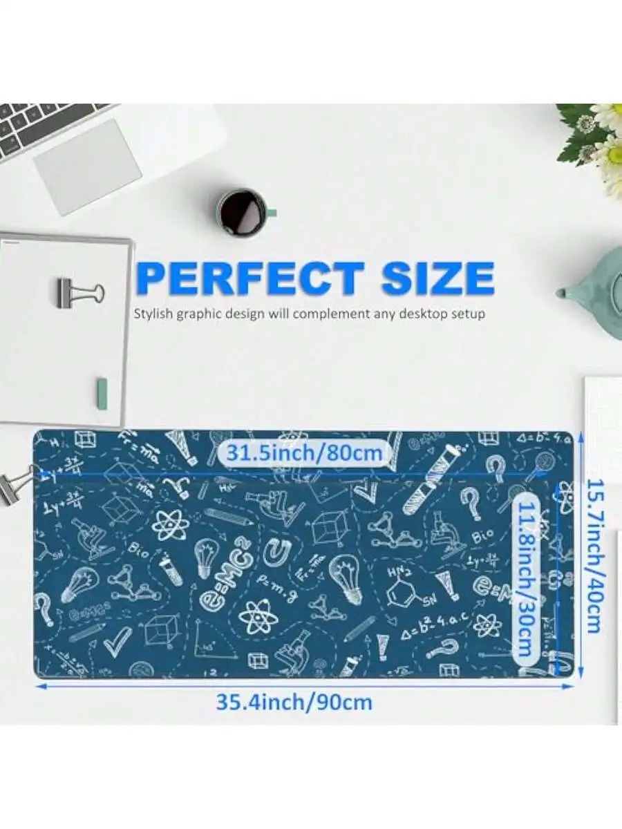 Large Desk Mat With Science Pattern Non-Slip Base Stitched Edge 90x40cm Computer Keyboard Mouse Pad For Office
Large Desk Mat With Science Pattern Non-Slip Base Stitched Edge 90x40cm Computer Keyboard Mouse Pad For Office