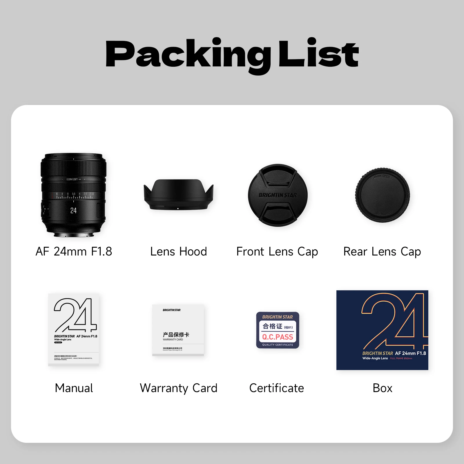 Brightin Star 24mm F1.8 Full Frame AF Auto Focus Lens For Sony E Nikon Z Mount Mirrorless Cameras ZFC Z6 Z5 Z7 II A6600 A6300
Brightin Star 24mm F1.8 Full Frame AF Auto Focus Lens For Sony E Nikon Z Mount Mirrorless Cameras ZFC Z6 Z5 Z7 II A6600 A6300