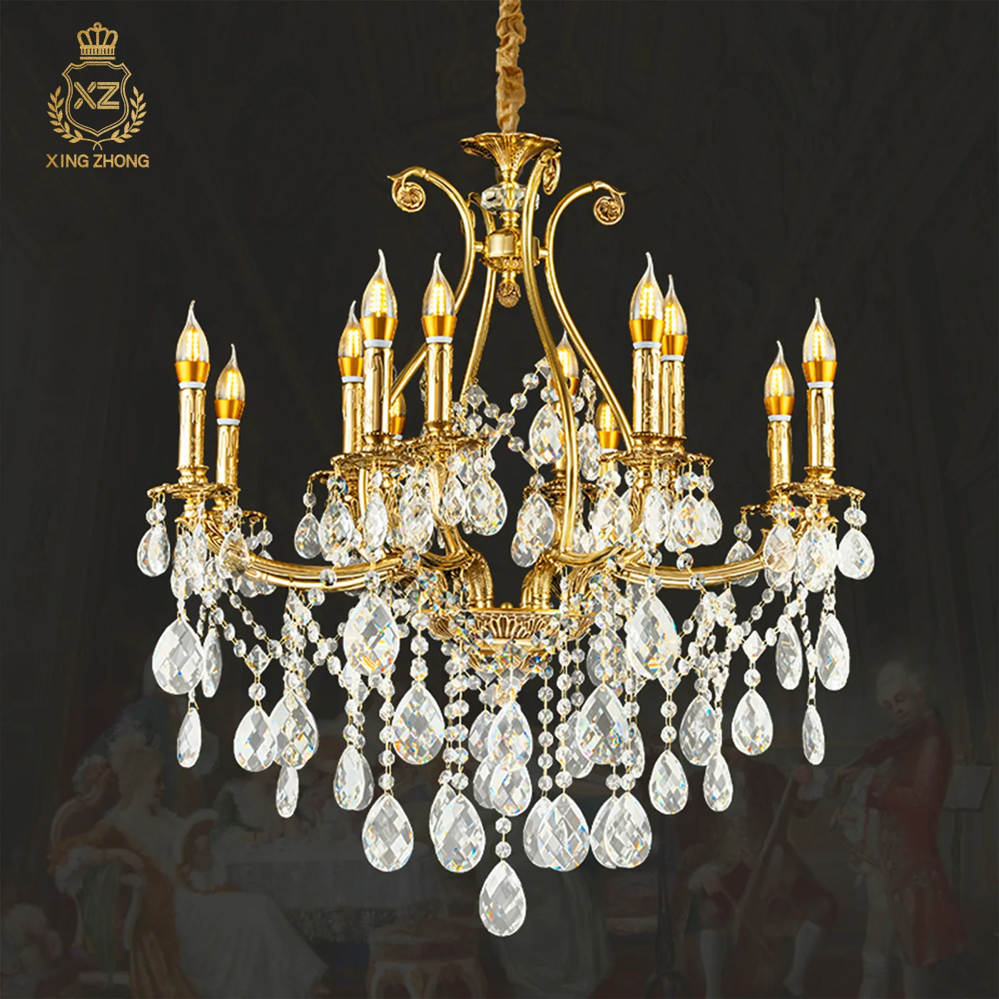 French Baroque Classic Living Room Dining Room Luxury Crystal Chandelier Villa Apartment Indoor Dewaxed Copper Pendant Light
French Baroque Classic Living Room Dining Room Luxury Crystal Chandelier Villa Apartment Indoor Dewaxed Copper Pendant Light