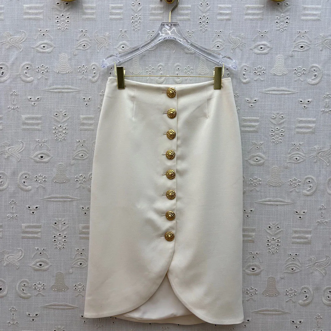 Новинка 2023 года, осенние однотонные длинные асимметричные дизайнерские юбки, женские роскошные золотые пуговицы с высокой талией, элегантная юбка со средним разрезом
Новинка 2023 года, осенние однотонные длинные асимметричные дизайнерские юбки, женские роскошные золотые пуговицы с высокой талией, элегантная юбка со средним разрезом