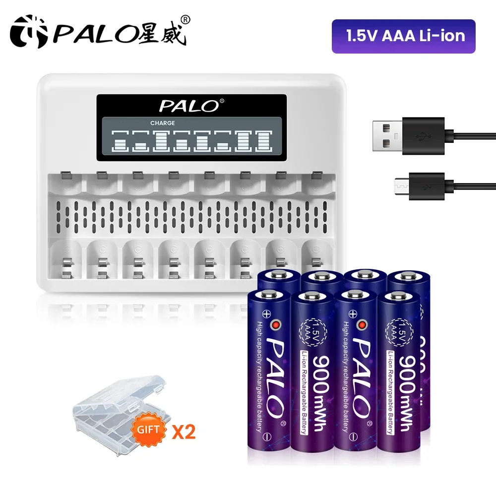 PALO 1.5V AAA Li-ion Rechargeable Battery 4-24 PCS AAA 1.5V 900mWh Lithium AAA Li-ion Rechargeable Battery Bateria 1.5V AAA
PALO 1.5V AAA Li-ion Rechargeable Battery 4-24 PCS AAA 1.5V 900mWh Lithium AAA Li-ion Rechargeable Battery Bateria 1.5V AAA
