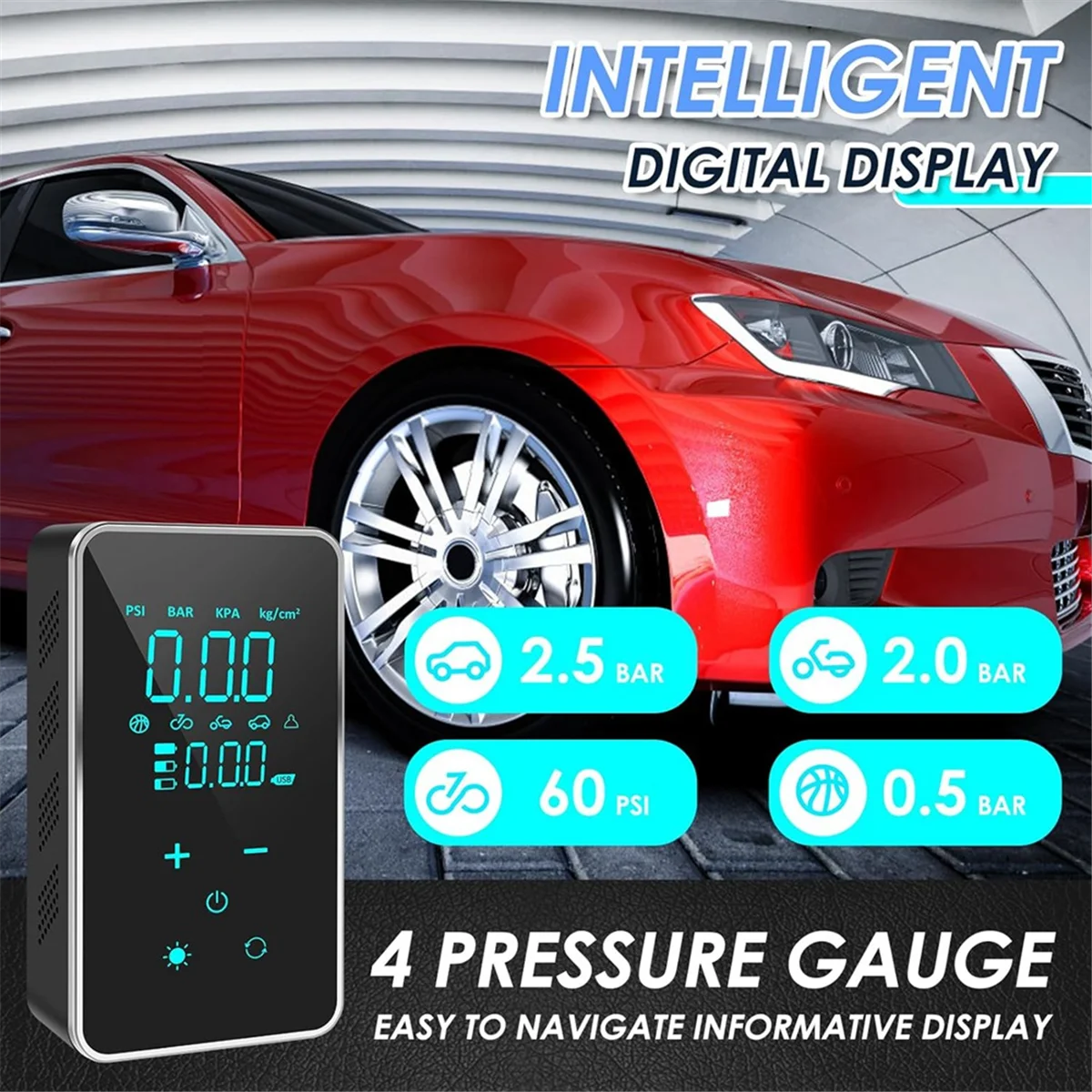 Портативный воздушный компрессор A11I Btire Inflator, беспроводной насос для накачивания шин 150 фунтов на квадратный дюйм, перезаряжаемый беспроводной воздушный насос для автомобиля, мотоцикла
Портативный воздушный компрессор A11I Btire Inflator, беспроводной насос для накачивания шин 150 фунтов на квадратный дюйм, перезаряжаемый беспроводной воздушный насос для автомобиля, мотоцикла