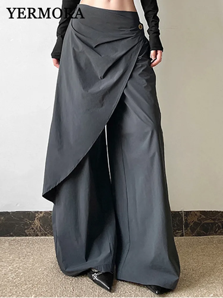YERMORA Asymmetric Fake Two Pieces Long Wide Leg Pants For Women Fashion Tide Casual Trousers Spring Autumn 2024 New A104
YERMORA Asymmetric Fake Two Pieces Long Wide Leg Pants For Women Fashion Tide Casual Trousers Spring Autumn 2024 New A104