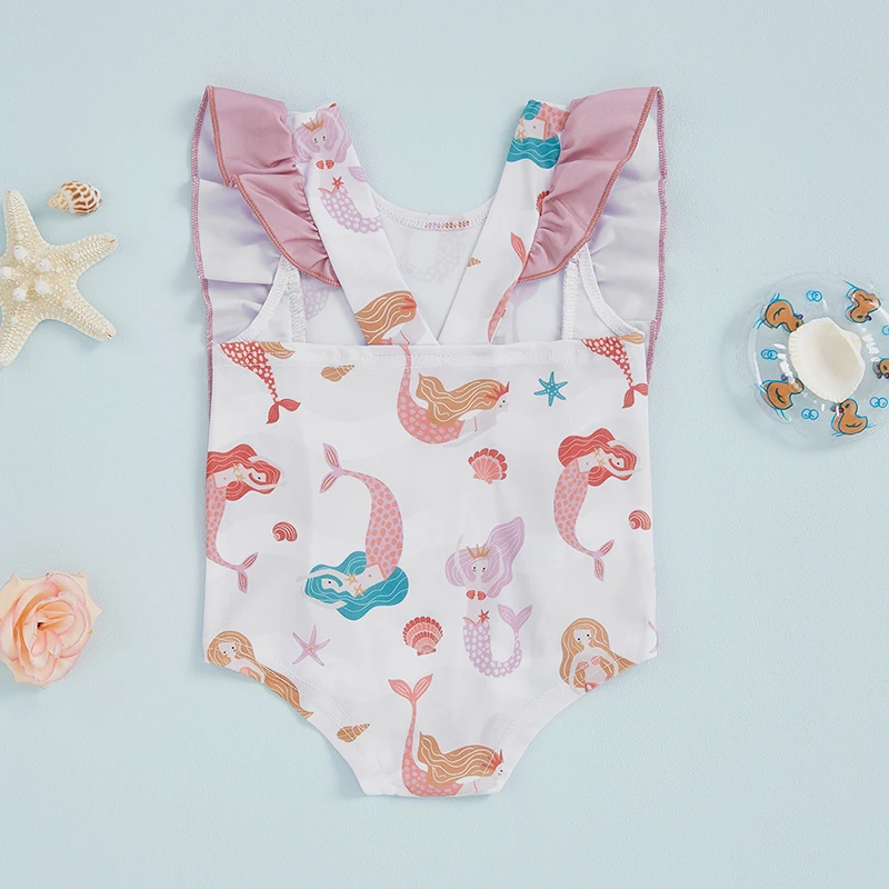 Toddler Girls Swimsuit Romper Mermaid/Strawberry/Turtle Print Ruffles Beachwear Sleeveless Summer Beach Bathing Suit
Toddler Girls Swimsuit Romper Mermaid/Strawberry/Turtle Print Ruffles Beachwear Sleeveless Summer Beach Bathing Suit