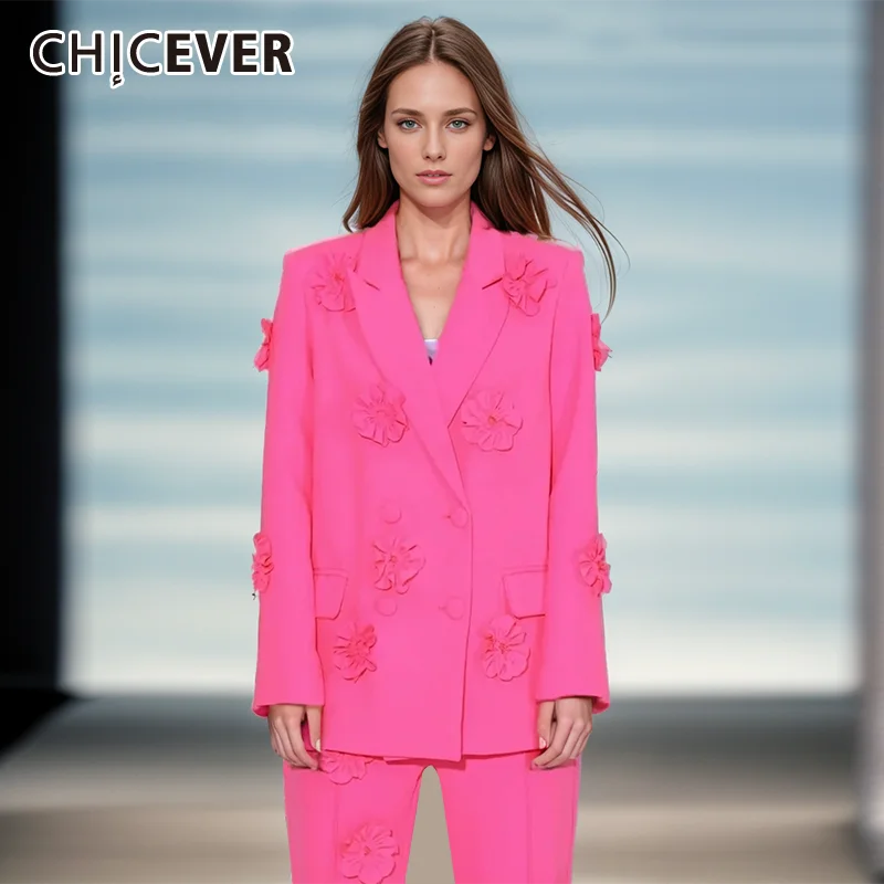 CHICEVER Patchwork Appliques Blazers For Women Notched Collar Long Sleeve Spliced Double Breasted Elegant Blazer Coat Female New
CHICEVER Patchwork Appliques Blazers For Women Notched Collar Long Sleeve Spliced Double Breasted Elegant Blazer Coat Female New
