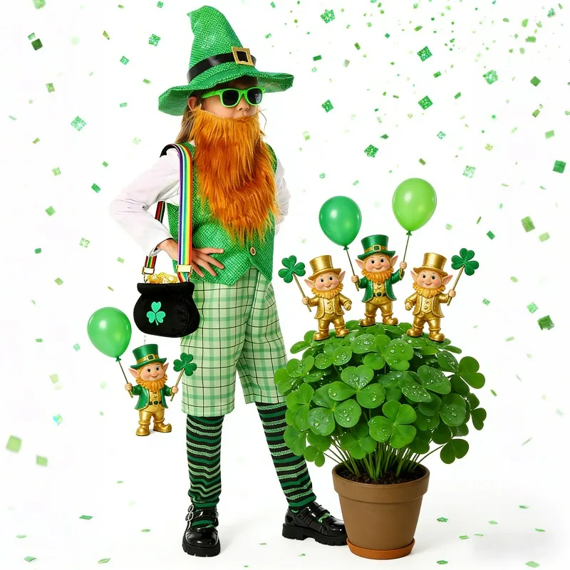 2026 St Patricks Day Irish Clover Kids Costume Leprechaun Role Play Outfit Stage Performance Festive Green Fun Cultural Look
2026 St Patricks Day Irish Clover Kids Costume Leprechaun Role Play Outfit Stage Performance Festive Green Fun Cultural Look