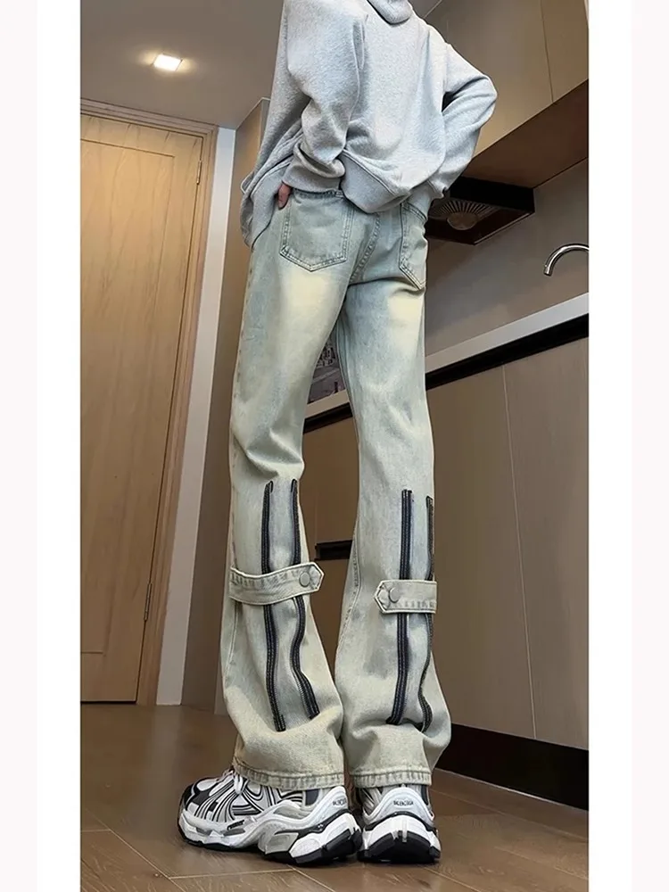 American Vintage Yellow Clay Men's Wide Leg Jeans High Street Cool Design Zipper Straight Workwear Trousers Youth Faion
American Vintage Yellow Clay Men's Wide Leg Jeans High Street Cool Design Zipper Straight Workwear Trousers Youth Faion