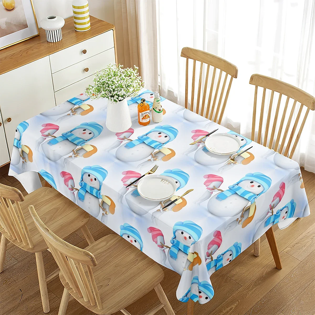 Kawaii Snowman Pattern Tablecloth Winter Snow Rectangle Christmas Table Cover for Kitchen Dining Room Table Party Decoration
Kawaii Snowman Pattern Tablecloth Winter Snow Rectangle Christmas Table Cover for Kitchen Dining Room Table Party Decoration