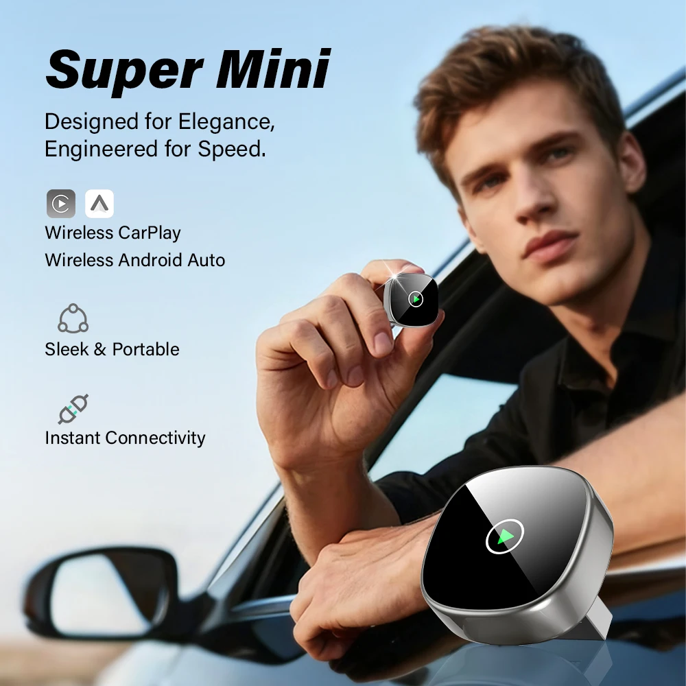 Миниатюрный беспроводной адаптер 2-в-1 CarPlay для Android и iPhone: превращает проводное подключение в беспроводное, AI Box, USB-подключение
Миниатюрный беспроводной адаптер 2-в-1 CarPlay для Android и iPhone: превращает проводное подключение в беспроводное, AI Box, USB-подключение