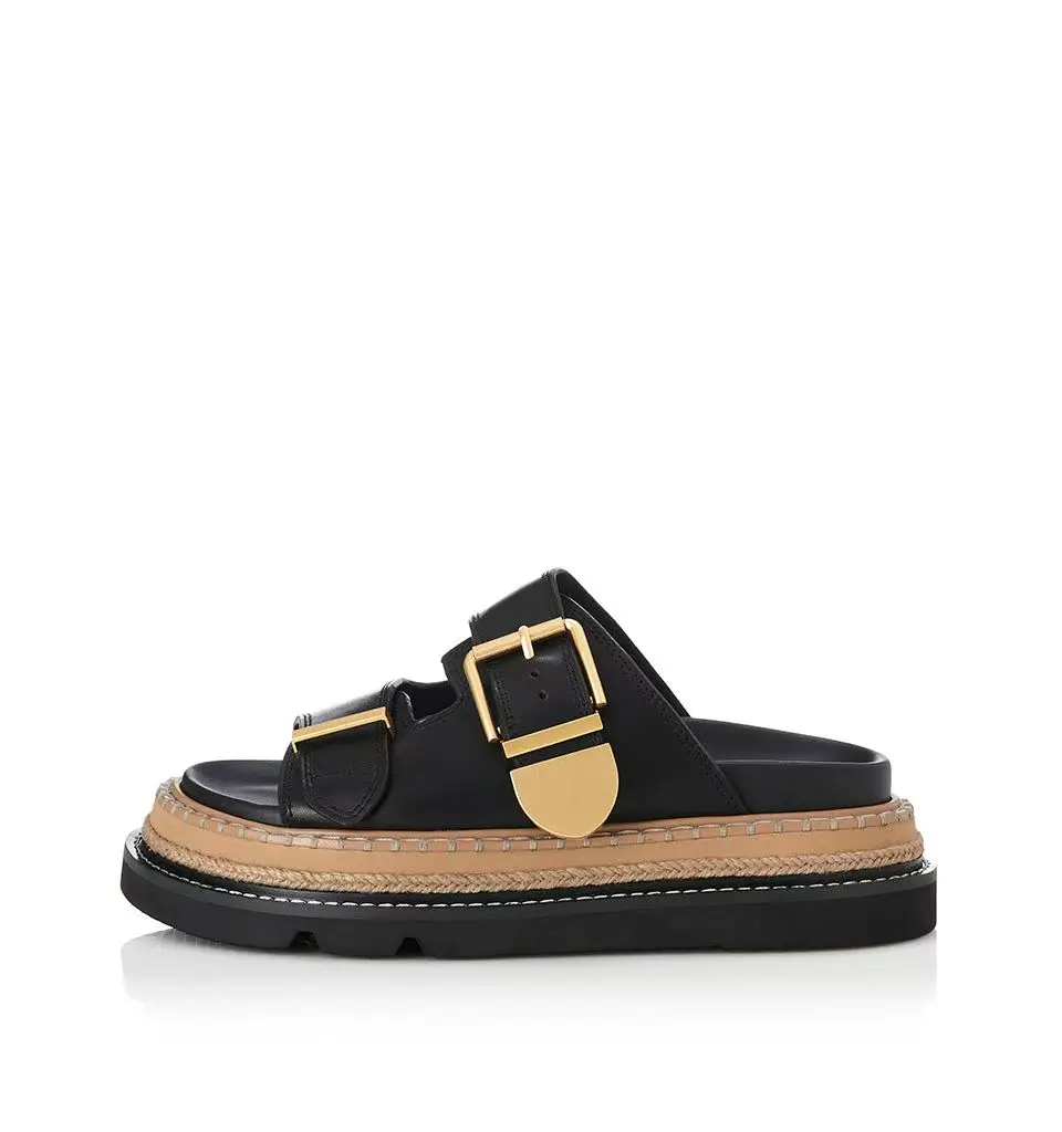 Alias Mae Women's Chunky Street Sandals Shoes Summer New Gold Buckle Lazy Shoes Platform Soft Sole Designer Daily Wear Slippers
Alias Mae Women's Chunky Street Sandals Shoes Summer New Gold Buckle Lazy Shoes Platform Soft Sole Designer Daily Wear Slippers