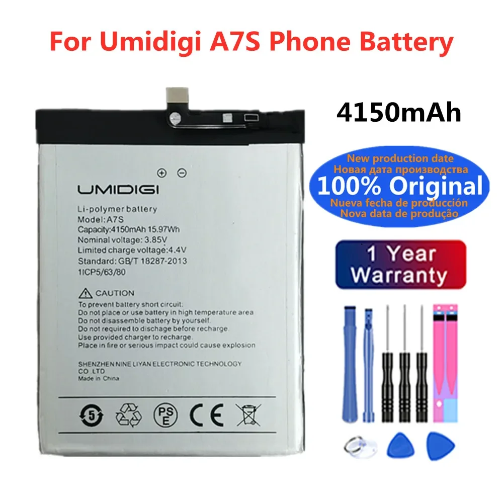 4150 мАч UMI 100% оригинальный аккумулятор для мобильного телефона Umidigi A7S A7 S, аккумулятор, быстрая доставка + номер отслеживания + инструменты
4150 мАч UMI 100% оригинальный аккумулятор для мобильного телефона Umidigi A7S A7 S, аккумулятор, быстрая доставка + номер отслеживания + инструменты