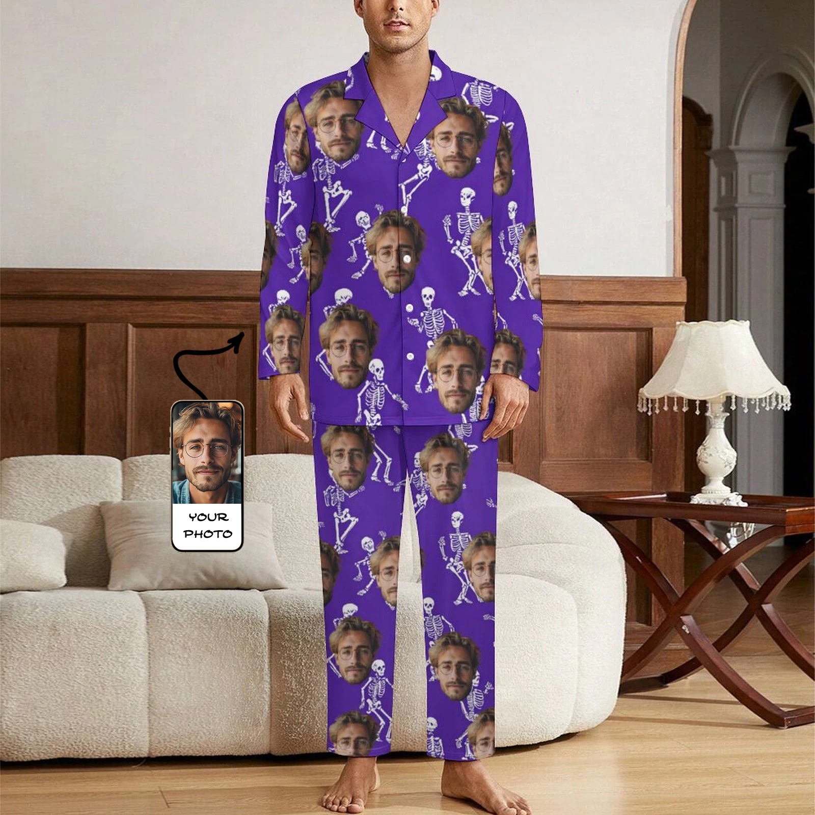 Personalized family Halloween men's pajamas set Halloween costume Custom photo pajamas Matching Halloween costume Halloween gift
Personalized family Halloween men's pajamas set Halloween costume Custom photo pajamas Matching Halloween costume Halloween gift