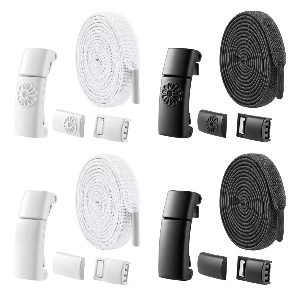 New White Black Lazy shoelaces Flat Polyester Elastic Laces No Tie Shoelace 
New White Black Lazy shoelaces Flat Polyester Elastic Laces No Tie Shoelace