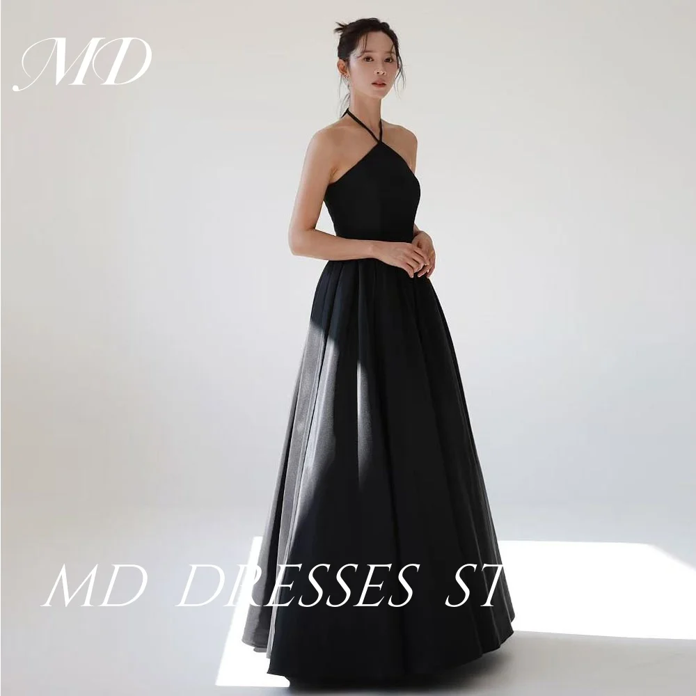 MD Simple Black Halter Evening Dresses A-line Korea Wedding Photo shoot Sleeveless PleatFormal Occasion Customized Prom Gown
MD Simple Black Halter Evening Dresses A-line Korea Wedding Photo shoot Sleeveless PleatFormal Occasion Customized Prom Gown