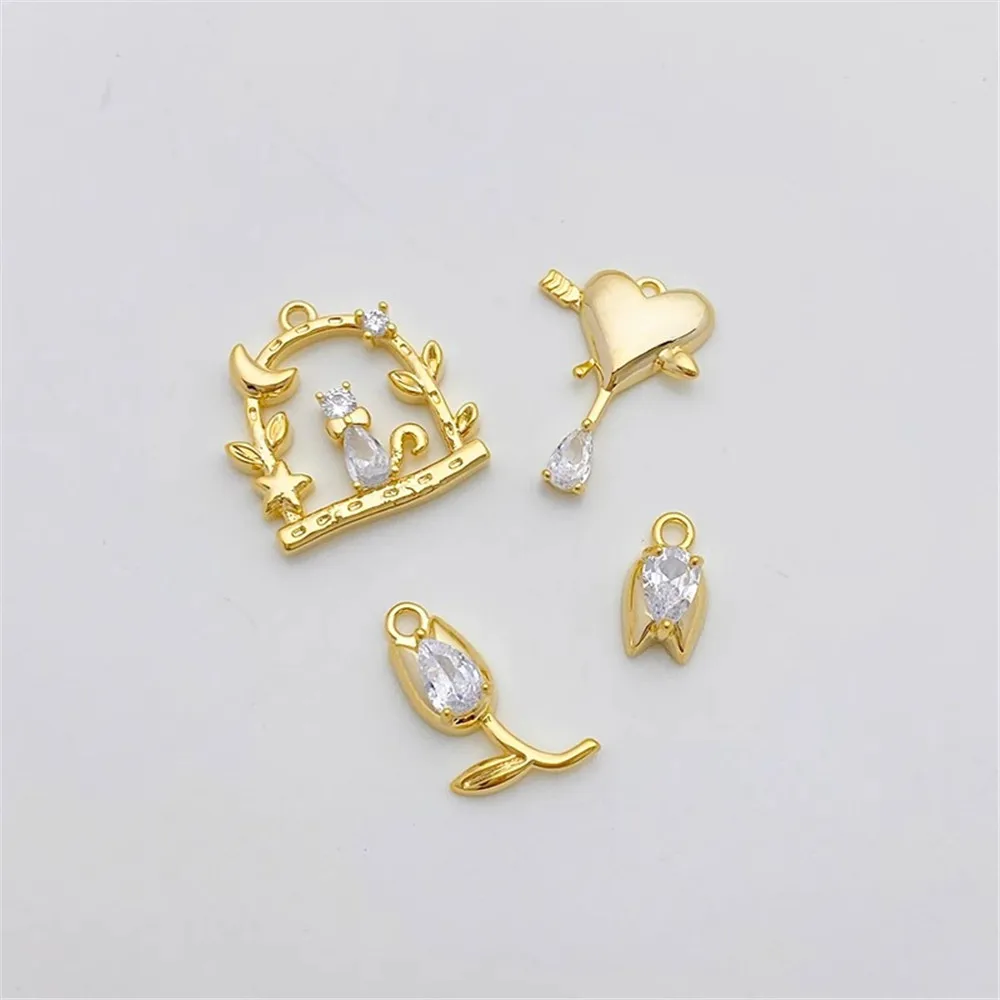 14K Gold Micro Set Zircon Tulip Advertising Balloon Pendant DIY Bracelet Necklace Accessories L451
14K Gold Micro Set Zircon Tulip Advertising Balloon Pendant DIY Bracelet Necklace Accessories L451