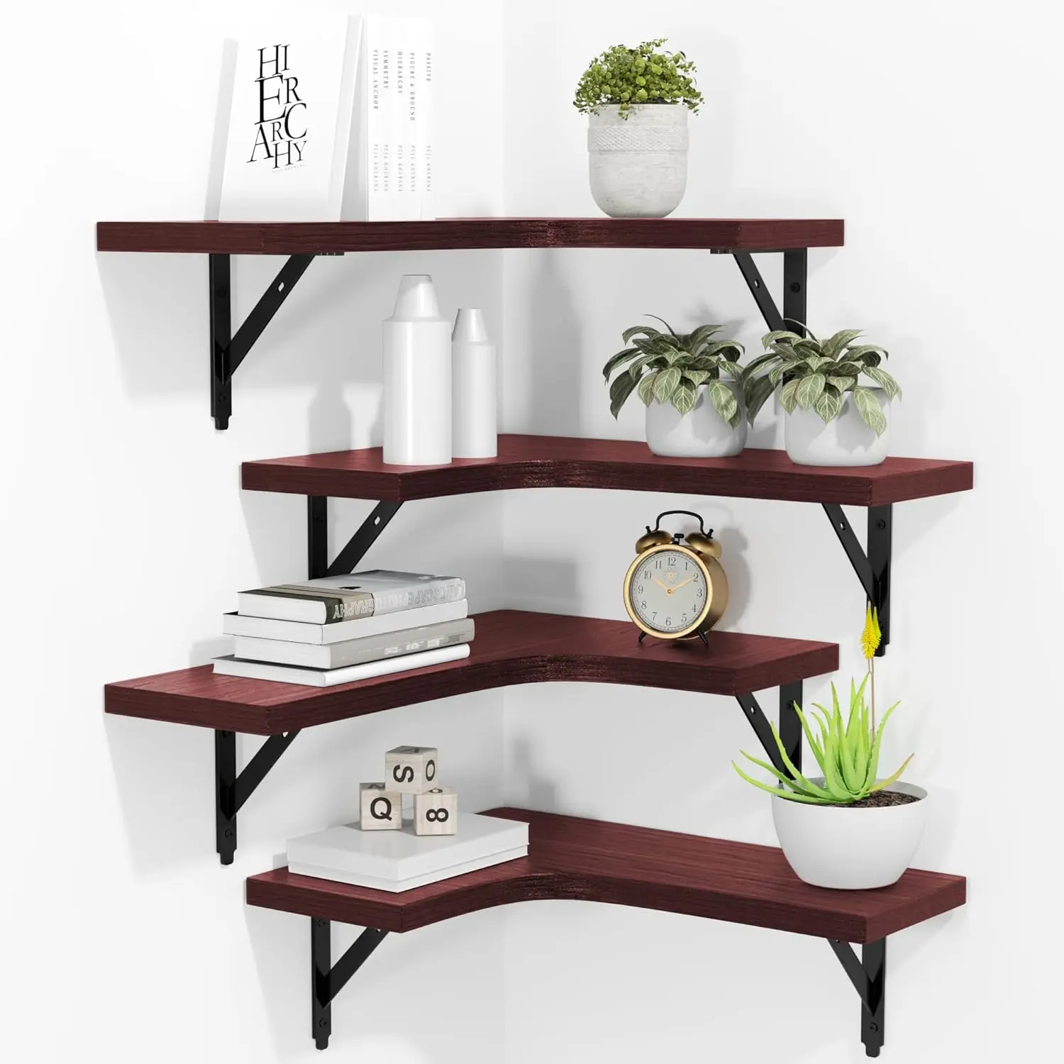 Corner Floating Shelves Wall Mounted Set of 4, Rustic Wood Storage Display Wall Shelves for Home Decor, Bathroom, Kitch
Corner Floating Shelves Wall Mounted Set of 4, Rustic Wood Storage Display Wall Shelves for Home Decor, Bathroom, Kitch